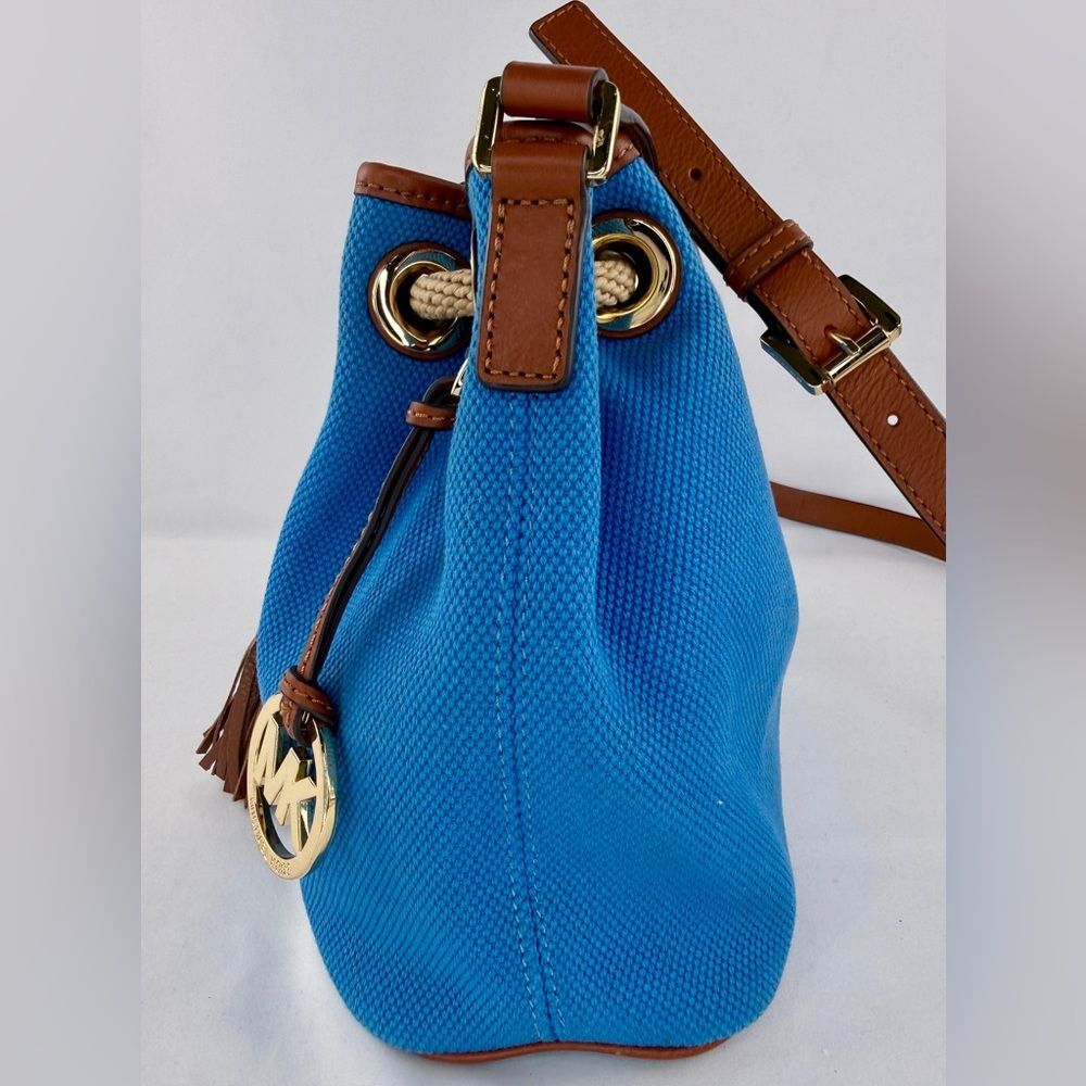 Michael Kors Marina Canvas Gathered Drawstring Bucket Tote - Picture 6 of 14